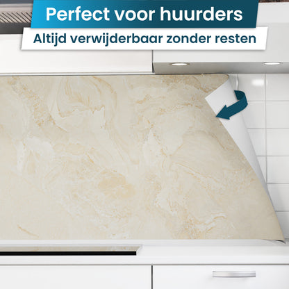 Zelfklevende keukenachterwand - Marmer beige