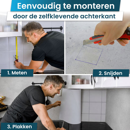 Zelfklevende keukenachterwand - Marmer wit