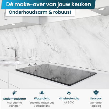 Zelfklevende keukenachterwand - Marmer wit