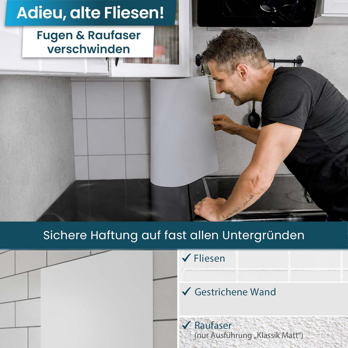 Küchenrückwand selbstklebend - Marmor beige