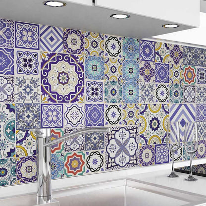 Zelfklevende keukenachterwand - Mozaïektegels blauw