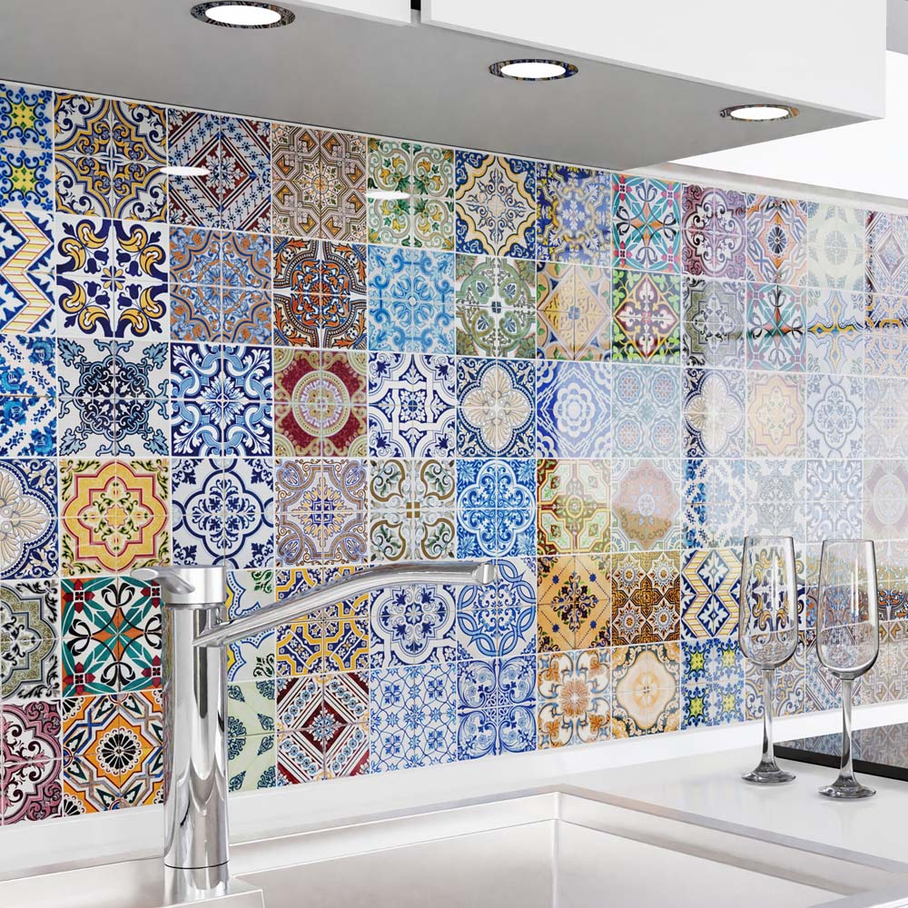 Küchenrückwand selbstklebend - Mosaikfliesen bunt