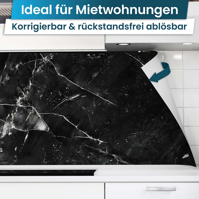 Küchenrückwand selbstklebend - Marmor schwarz