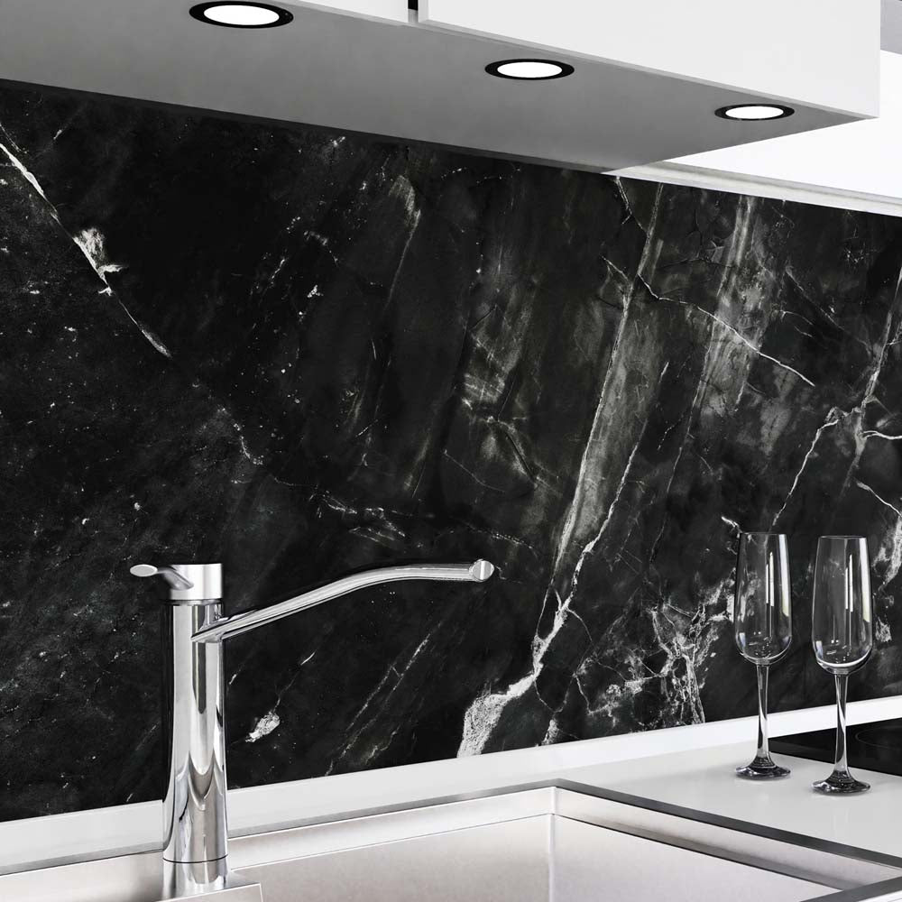 Küchenrückwand selbstklebend - Marmor schwarz