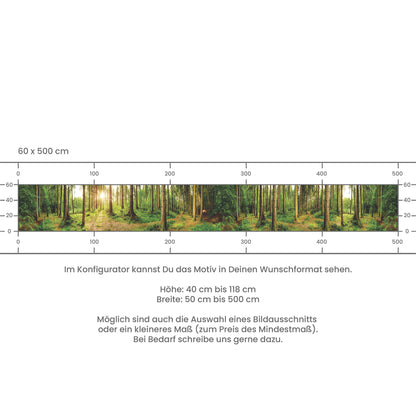 Küchenrückwand selbstklebend - Sonnenstrahlen im Wald