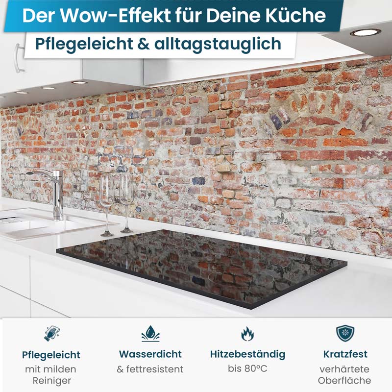 Küchenrückwand selbstklebend - Alte Ziegelmauer