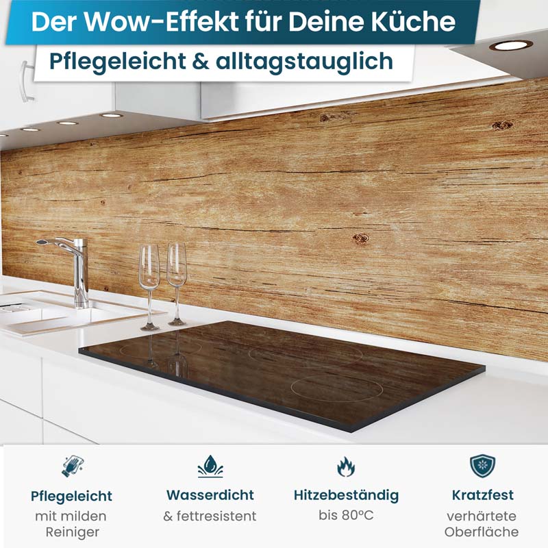 Küchenrückwand selbstklebend - Eiche