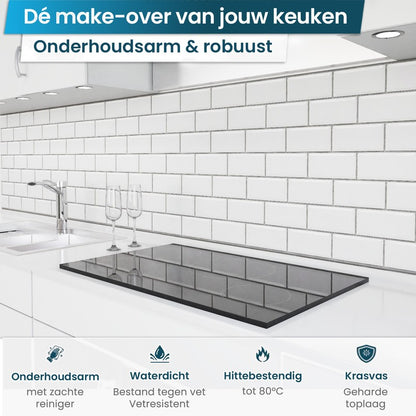 Zelfklevende keukenachterwand - Witte tegels