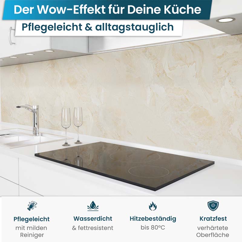 Küchenrückwand selbstklebend - Marmor beige