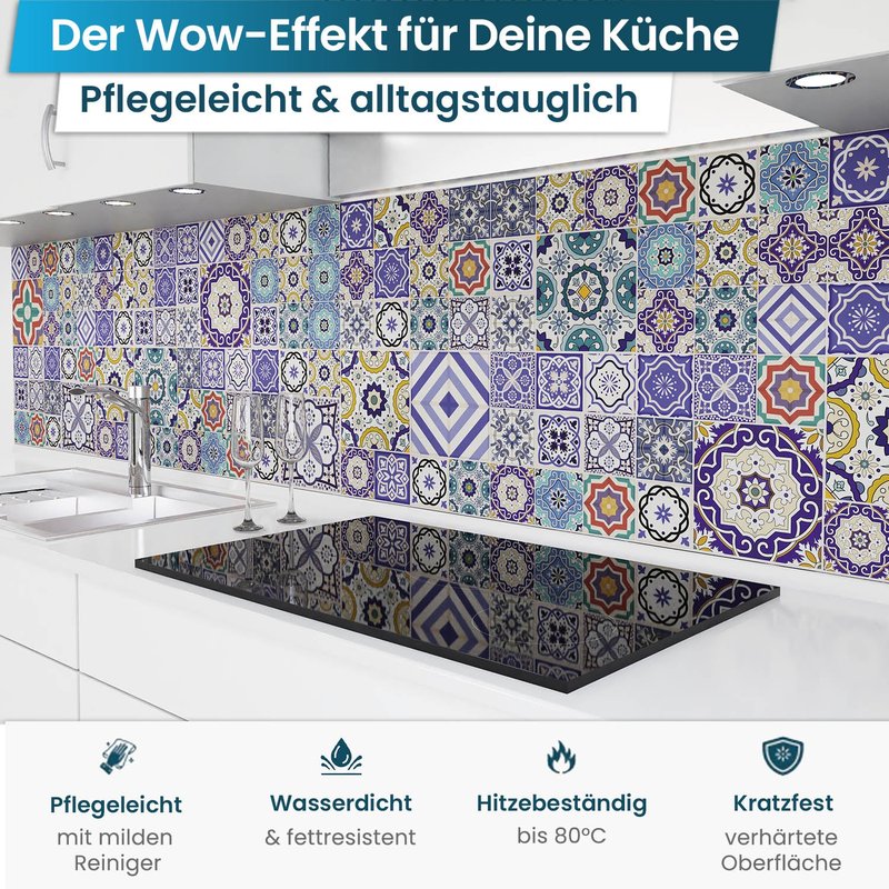 Zelfklevende keukenachterwand - Mozaïektegels blauw