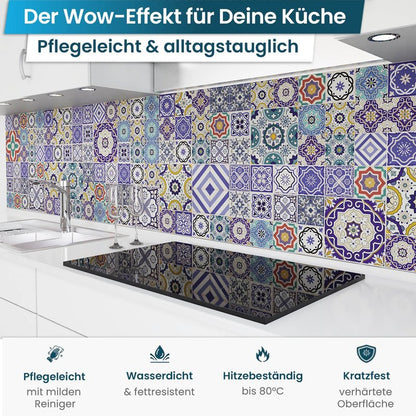Zelfklevende keukenachterwand - Mozaïektegels blauw
