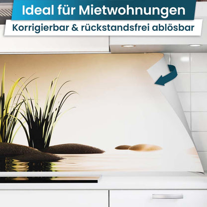 Küchenrückwand selbstklebend - Seesteine Abendgold