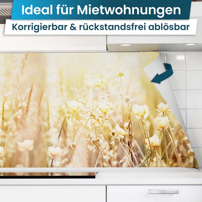 Küchenrückwand selbstklebend - Sommerblüten
